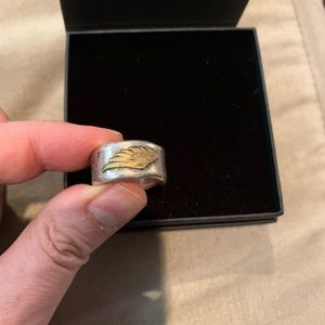 JOHN VARVATOS STERLING SILVER & BASS WING RING